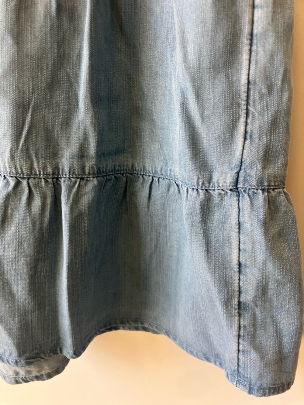 J JILL DENIM Tiered Midi Summer Skirt in Chambray Blue Women’s Size Small GUC - Picture 4 of 9